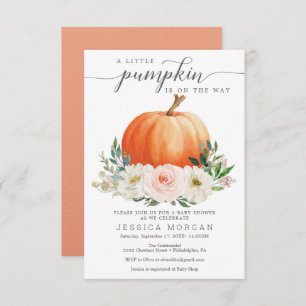 Invitation Baby shower de Citrouille de automne rustique