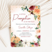 Invitation Baby shower de Citrouille floral de Bourgogne