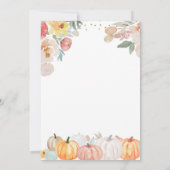 Invitation baby shower de citrouille floral rustiq (Dos)