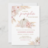 Invitation Baby shower de Citrouille Rose Boho Dusty (Devant)