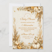 Invitation Baby shower de Citrouille rustique d'automne (Devant)