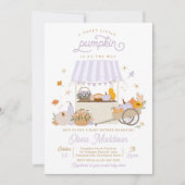 Invitation Baby shower de Citrouille rustique violet fille (Devant)