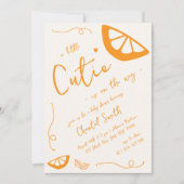 Invitation Baby shower de Citrus à la main de Little Cutie or (Devant)