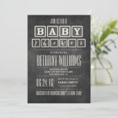 INVITATION BABY SHOWER DE CLAVIER RUSTIQUE (Debout devant)
