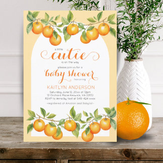 Invitation Baby shower de clémentine orange Little Cutie Citr