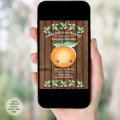 Invitation Baby shower de Clementines de Citrus rustiques Lit