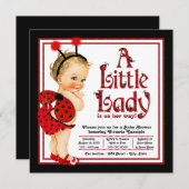 Invitation Baby shower de coccinelle rouge (Devant / Derrière)