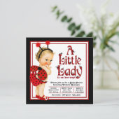 Invitation Baby shower de coccinelle rouge (Debout devant)