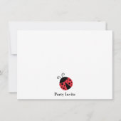 Invitation Baby shower de coccinelle, rouge et noir mignon de (Dos)