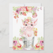 Invitation Baby shower de cochon de ferme aquarelle (Dos)