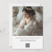 Invitation Baby shower de code QR de Bow rose moderne (Dos)