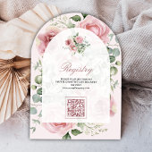 Invitation Baby shower de code QR de l'Eucalyptus Floral Rose