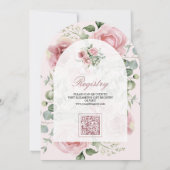 Invitation Baby shower de code QR de l'Eucalyptus Floral Rose (Dos)