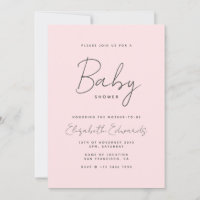 Baby shower de code QR de photo minimaliste rose