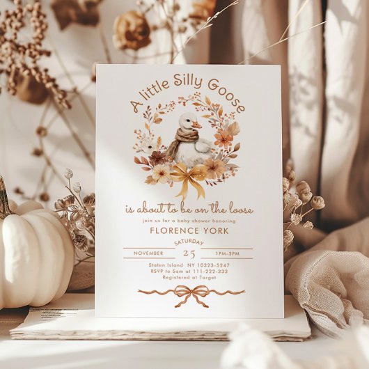 Invitation Baby shower de code QR de Silly Goose