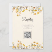 Invitation Baby shower de code QR Floral Boho Jaune Fleur sau (Dos)