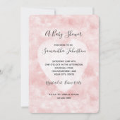 Invitation Baby shower de coeur blanc rose vif (Devant)