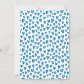 Invitation Baby shower de coeur bleu (Dos)