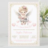 Invitation Baby shower de coeur de la fille Valentine Cherub