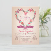 Invitation Baby shower de coeur doux de Valentine (Debout devant)