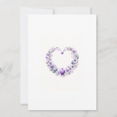 Invitation Baby shower de coeur floral pourpre (Dos)