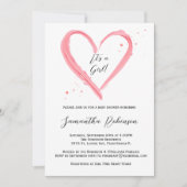 Invitation Baby shower de coeur rose pâle pour bébé moderne (Devant)