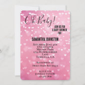 Invitation Baby shower de Coeurs blancs roses (Devant)