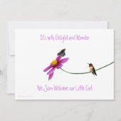 Invitation Baby shower de colibri (Devant)