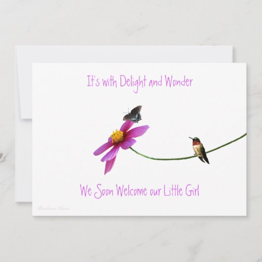 Invitation Baby shower de colibri (Devant)