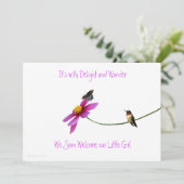 Invitation Baby shower de colibri (Debout devant)