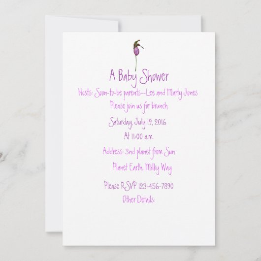 Invitation Baby shower de colibri (Dos)