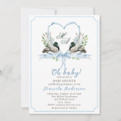 Invitation Baby shower de colvert de canard d'eau moderne (Devant)