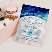 Invitation Baby shower de compte à rebours de la lune et des 