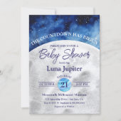 Invitation Baby shower de compte à rebours Space Moon et Star (Devant)