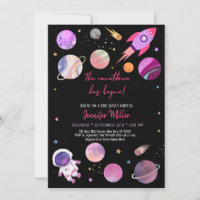 Baby shower de compte à rebours spatial pour astro