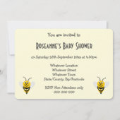 Invitation Baby shower de conception d'abeilles (Dos)