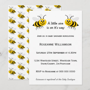 Invitation Baby shower de conception d'abeilles
