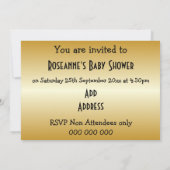 Invitation Baby shower de conception de vache (Dos)