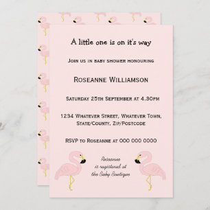 Invitation Baby shower de conception Flamant rose