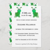Invitation Baby shower de conception Grasshopper (Devant / Derrière)