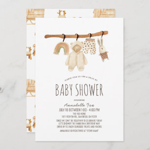Invitation Baby shower de conduite neutre pour les hommes et 