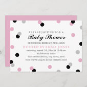 Invitation Baby shower de Confetti gris rose (Devant / Derrière)