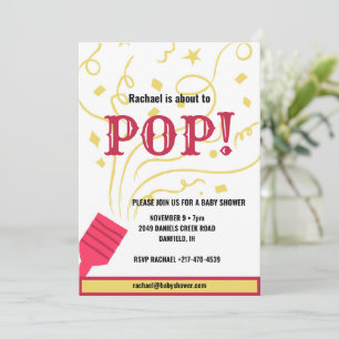 Invitation Baby shower de confetti rose et jaune