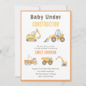 Invitation Baby shower de construction (Devant)