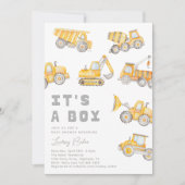Invitation Baby shower de construction (Devant)