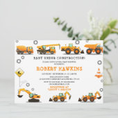 Invitation Baby shower de construction (Debout devant)