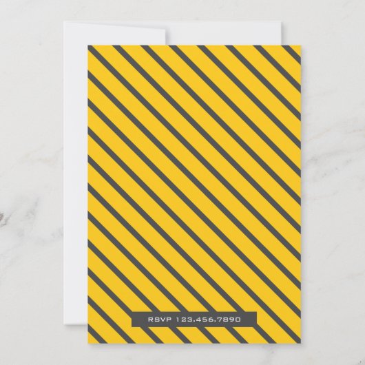 Invitation Baby shower de construction de camions de pompage (Dos)