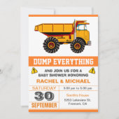 Invitation Baby shower de construction de camions-pousses (Devant)