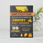 Invitation Baby shower de construction de camions-pousses (Debout devant)