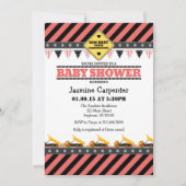 Invitation Baby shower de construction de corail (Devant)